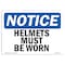 Signmission OSHA Notice Sign, Helmets Must Be Worn, 10in X 7in Decal, 10" W, 7" H, Landscape OS-NS-D-710-L-13456 - alternate 1